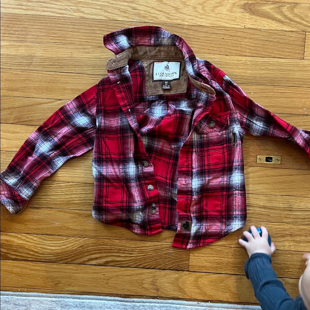 Legendary Whitetails Red and Black Plaid Button Down Shirt